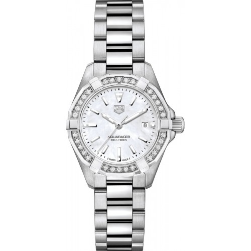 Tag Heuer Aquaracer White Pearl Diamond Ladies Luxury Watch WBD1413-BA0741 Tag Heuer Aquaracer White Pearl Diamond Ladies Luxury Watch WBD1413-BA0741
